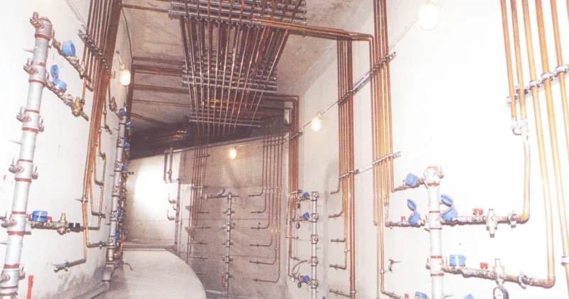 Water supply with copper pipework