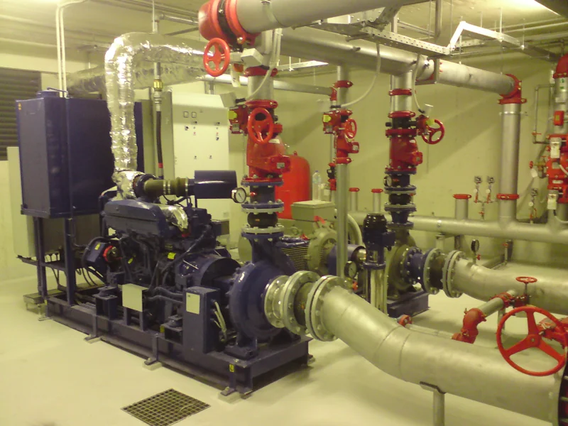 Fire pump set with pipework to VTS (German standards)