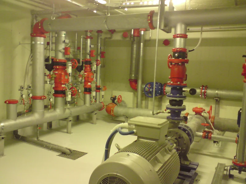 Fire pump set with pipework to VTS (German standards)