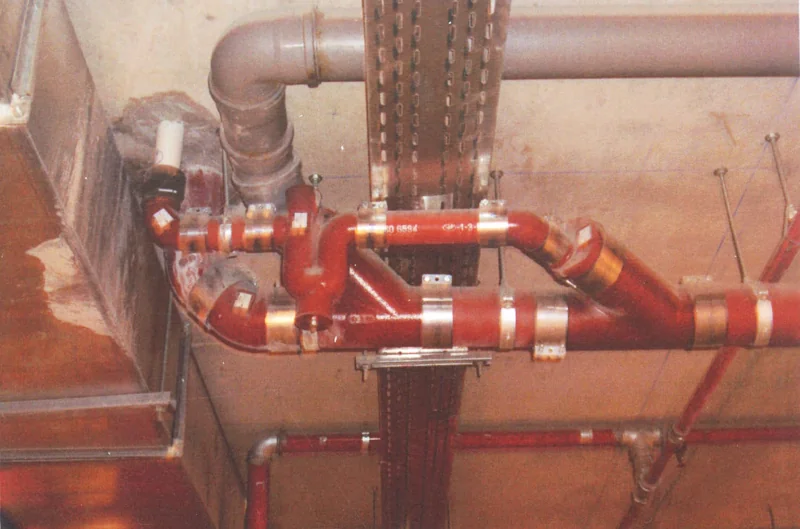 Polypropylene and cast iron pipework