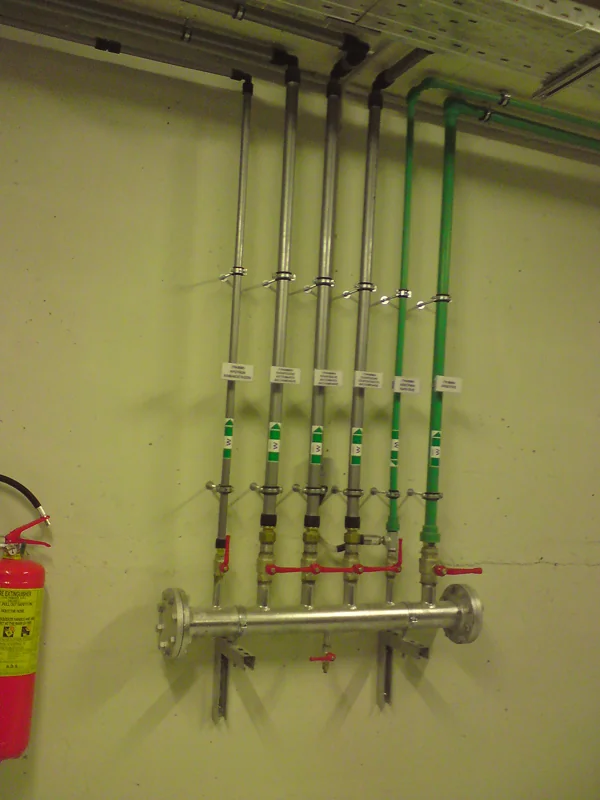 Galvanised water manifold