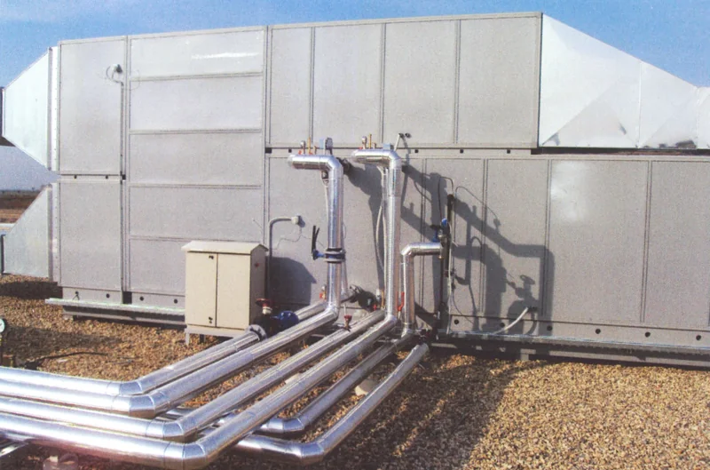 Water connection to a central air handling unit