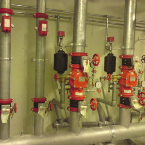 Fire complex with piping in compliance with VTS (German standards)