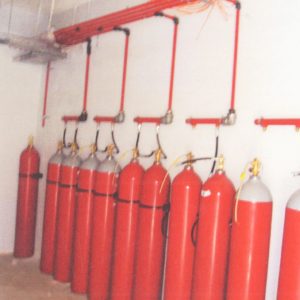 Dry powder fire extinguishing connection